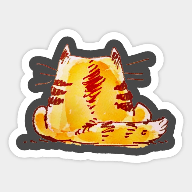 reckless tabby cat sit on floor Sticker by anticute